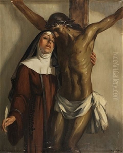 Amor De Santa Teresa De Avila Oil Painting by Daniel Sabater Y Salabert