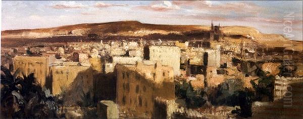 Vue Du Caire: La Colline Du Mokattam Oil Painting by Georges Hanna Sabbagh