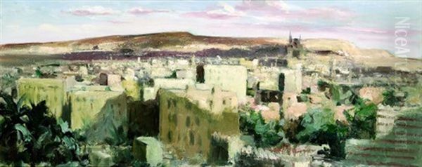 Vue Du Caire, La Colline Du Mokattam Oil Painting by Georges Hanna Sabbagh