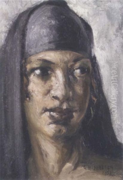 Jeune Femme A La Melaya by Georges Hanna Sabbagh