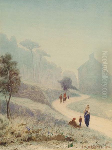 Chemin Ombrage En Italie Oil Painting by Auguste Bouchet