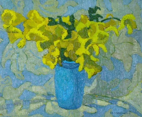 Blumenstilleben Oil Painting by Georges Hanna Sabbagh