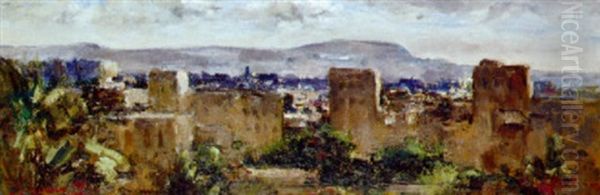 Vue De Caire Et Du Mokattam Oil Painting by Georges Hanna Sabbagh