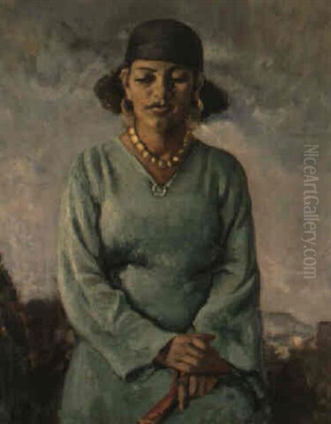 La Fellaha Du Caire Oil Painting by Georges Hanna Sabbagh