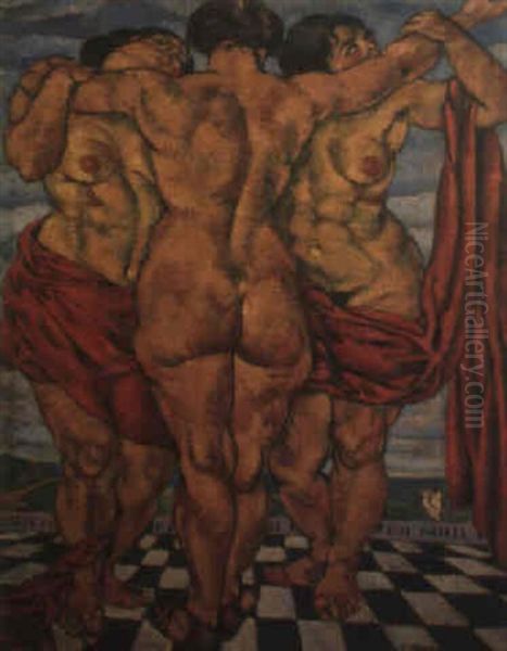 La Vie De L'homme: Les Trois Graces Oil Painting by Georges Hanna Sabbagh