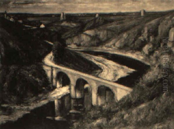 Le Pont De La Creuse A Crozant by Georges Hanna Sabbagh