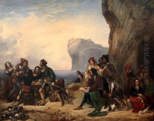 Captivite De Salvator Rosa Parmis Les Brigands Des Abruzzes Oil Painting by Camille Bouchet