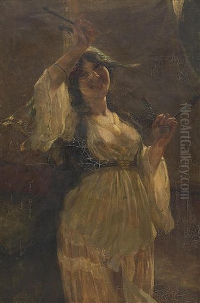 Danseuse Aux Cuilleres Oil Painting by Symeon Sabbides