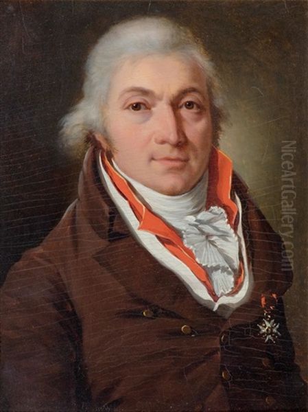 Portrait Of Monsieur Roussillon, Chevalier De Saint Louis, Seigneur De Marimbois Et Dampvitoux Oil Painting by Francois Jean (Jean Francois) Sablet