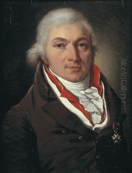 Le Portrait De Monsieur Roussillon, Chevalier De Saint Louis Seigneur De Marimbois Et Dampvitoux Oil Painting by Francois Jean (Jean Francois) Sablet