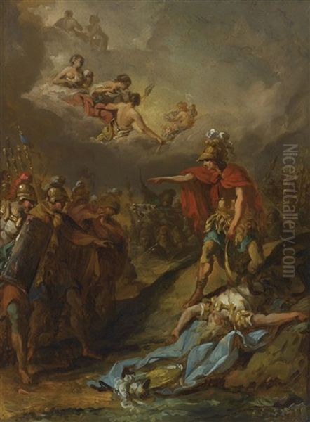 The Death Of Pallas Oil Painting by Jacques Sablet