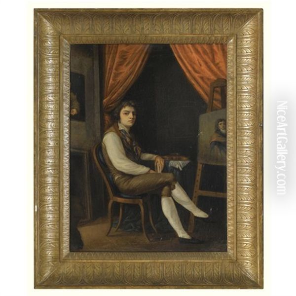 Self-portait Of An Artist In His Studio Oil Painting by Jacques Sablet