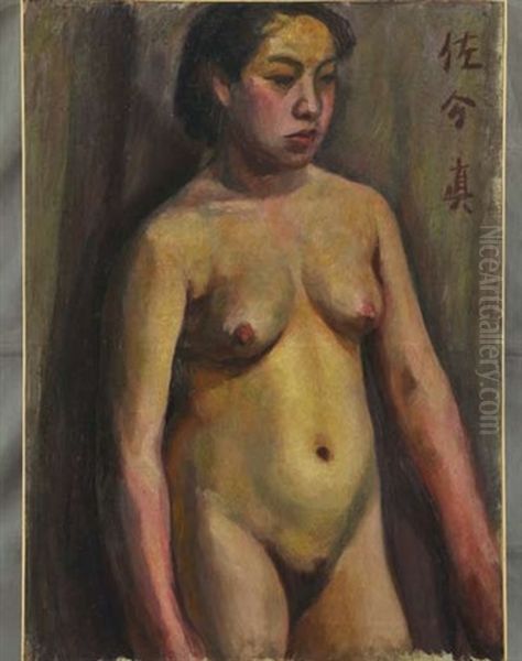 Female Nude Oil Painting by Makoto Saburi