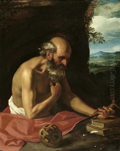 Der Heilige Hieronymus Oil Painting by Andrea Sacchi