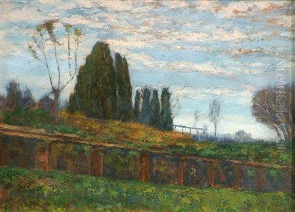 Campagna Nei Pressi Di Mondovi Oil Painting by Giuseppe Sacheri