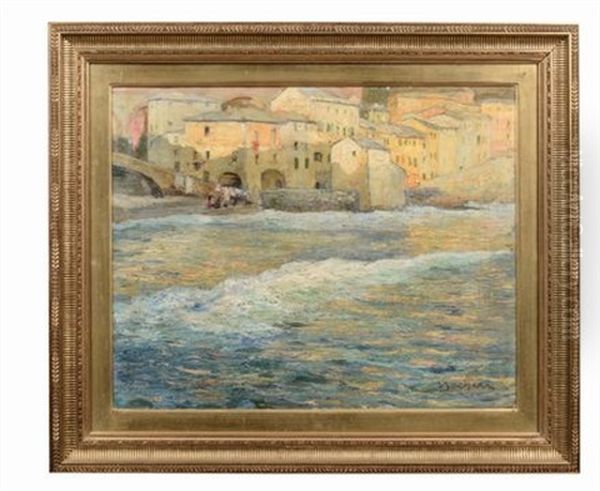 Ponte Romano A Bogliasco Oil Painting by Giuseppe Sacheri