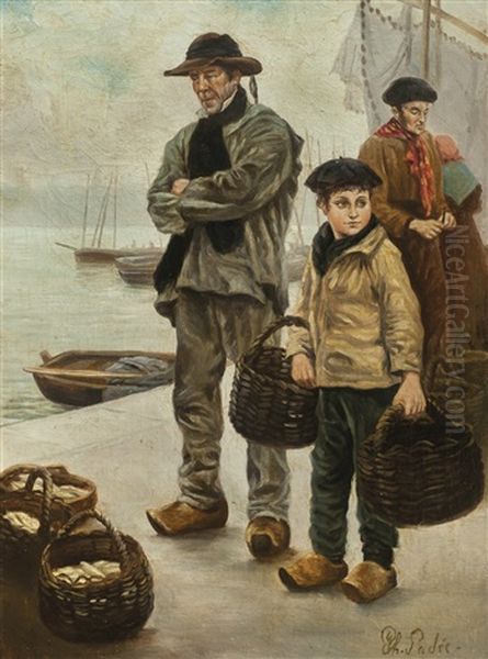 Vendedores De Pescado Oil Painting by Philip Lodewijk Jacob Frederik Sadee