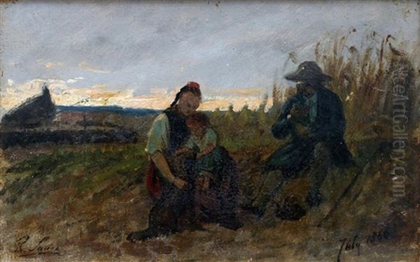 Moment Van Rust Oil Painting by Philip Lodewijk Jacob Frederik Sadee