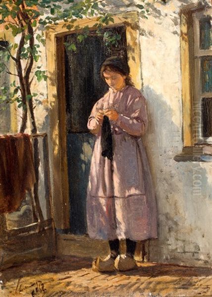 Schevenings Meisje Oil Painting by Philip Lodewijk Jacob Frederik Sadee