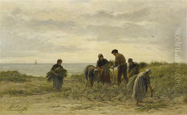 In Den Dunen Oil Painting by Philip Lodewijk Jacob Frederik Sadee