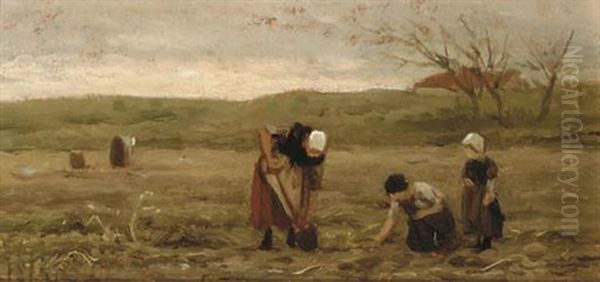 Harvesting Oil Painting by Philip Lodewijk Jacob Frederik Sadee