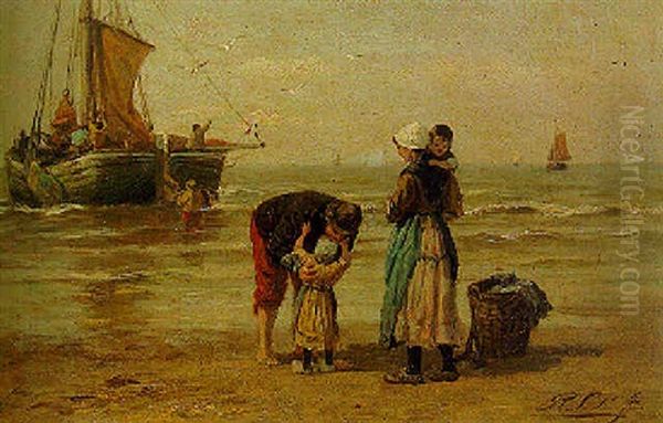 The Farewell Oil Painting by Philip Lodewijk Jacob Frederik Sadee