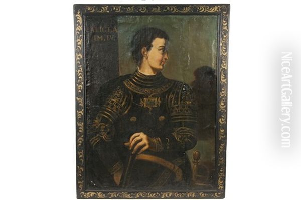 Portrait Of Emperor Caligula (from The Emperors And Empresses Of Rome Series) (after Original Paintings By Titian) Oil Painting by Aegidius Sadeler II