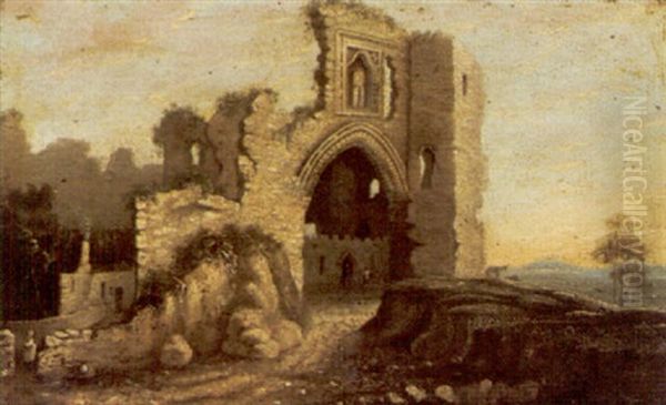 Abbey Ruins Oil Painting by William Sadler the Elder