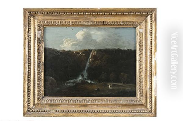 The Waterfall At Powerscourt Oil Painting by William Sadler the Younger