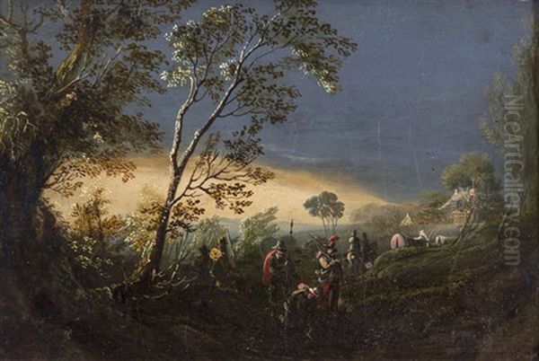 A Clearing In A Forest With Figures Oil Painting by William Sadler the Younger