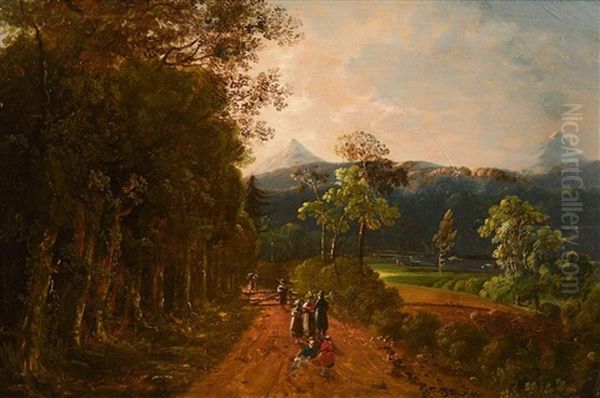 View Of The Great Sugar Loaf And Little Sugar Loaf, Co. Wicklow Oil Painting by William Sadler the Younger