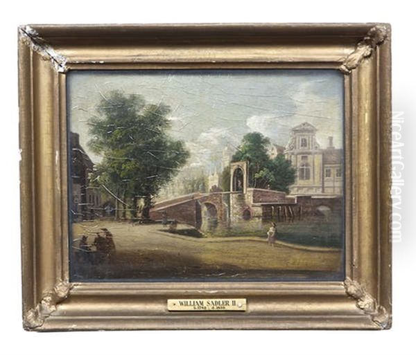 View Of Venice And View Of Dutch Canal (pair) Oil Painting by William Sadler the Younger