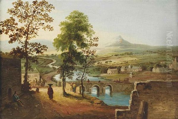 A View Of The Sugar Loaf Mountain And The Outskirts Of Bray Town, Co. Wicklow Oil Painting by William Sadler the Younger