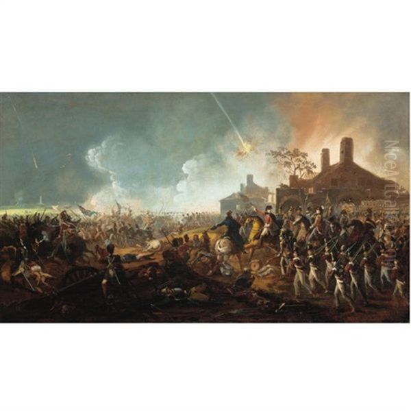 The Duke Of Wellington At La Haye Sainte, The Battle Of Waterloo Oil Painting by William Sadler the Younger