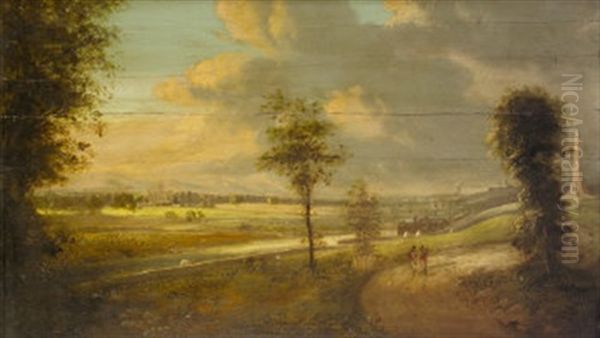 View From The Phoenix Park Towards The Royal Hospital Kilmainham Oil Painting by William Sadler the Younger