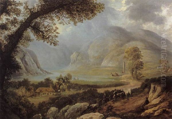 The Seven Churches, Glendalough Oil Painting by William Sadler the Younger