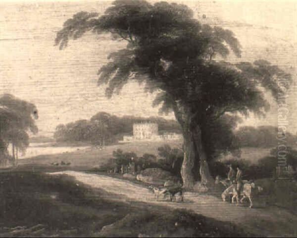 Huntsmen Before A Country House (castleward, Co. Down, Ireland?) Oil Painting by William Sadler the Younger