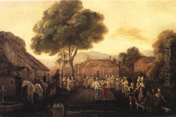 The Village Dance Oil Painting by William Sadler the Younger