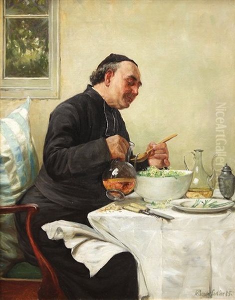 Priest At Supper by Walter Dendy Sadler