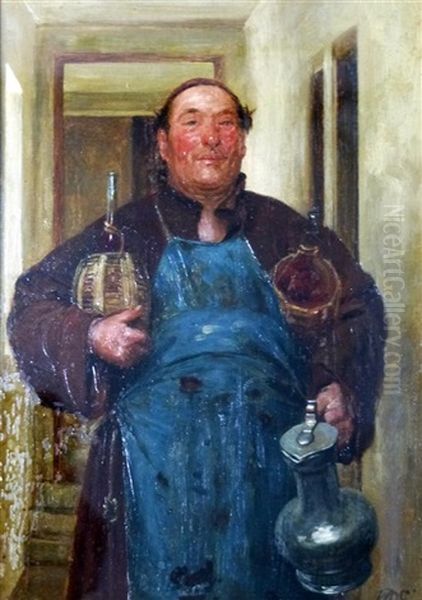 The Cellarman Oil Painting by Walter Dendy Sadler