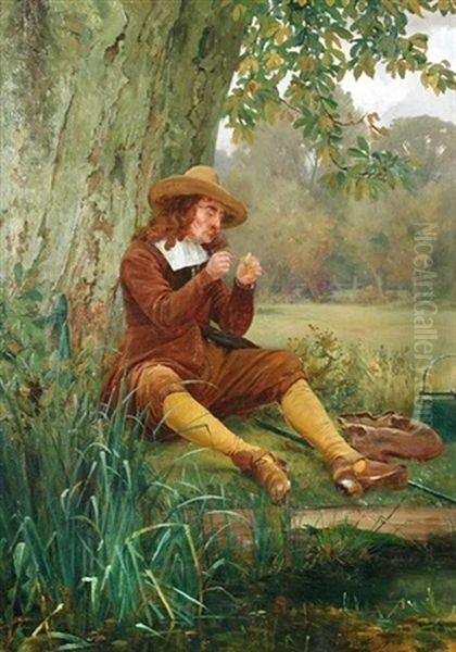 In The Days Of Isaac Walton Oil Painting by Walter Dendy Sadler