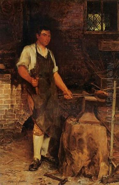 At The Smithy Oil Painting by Walter Dendy Sadler