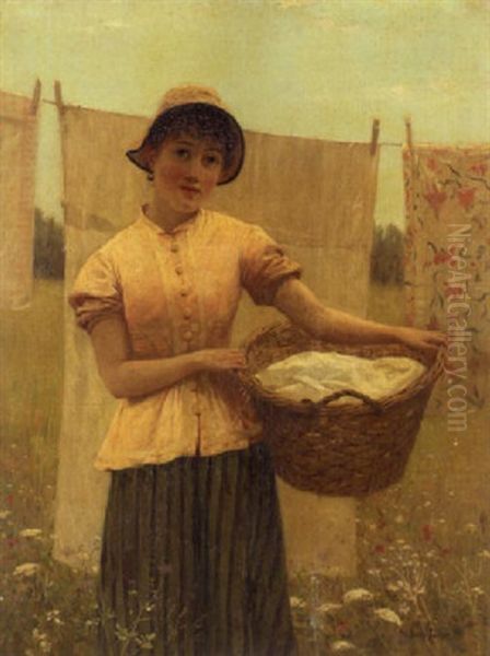 The Little Laundress Oil Painting by Walter Dendy Sadler