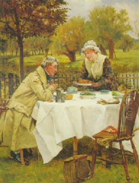 The Angler's Rest Oil Painting by Walter Dendy Sadler