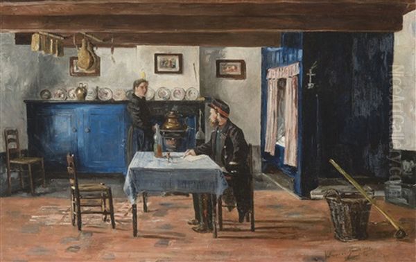 Interior Oil Painting by Valerius De Saedeleer