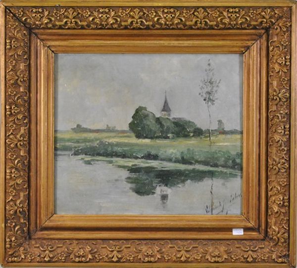 Paysage Avec Eglise Oil Painting by Valerius De Saedeleer