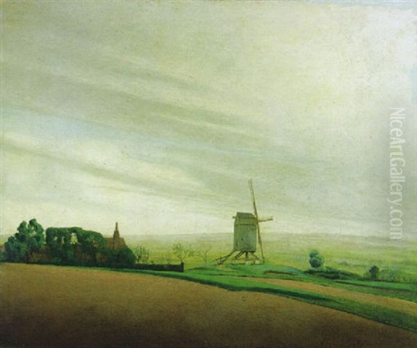 Molen Te Tieghem Oil Painting by Valerius De Saedeleer