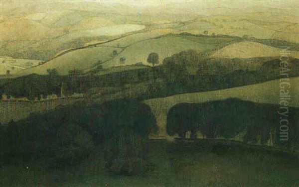 Fin De Journee Grise A Rhyd-y-gelin (wales 1919) Oil Painting by Valerius De Saedeleer