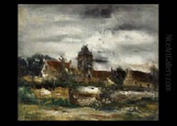 Landscape In Auvers Oil Painting by Yuzo Saeki