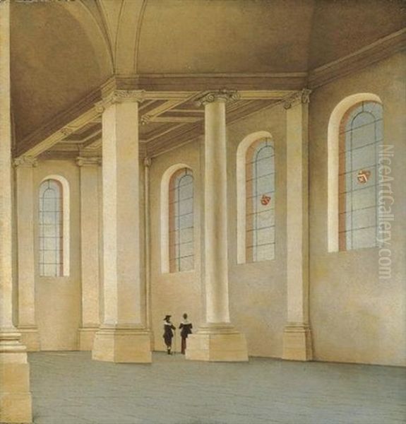 Haarlem, The Interior Of The Nieuse Kerk, Seen From The Southwest Oil Painting by Pieter Janz Saenredam